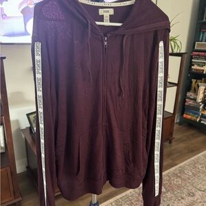 PINK Victoria's Secret Burgundy Zip-Up Men's Sweater